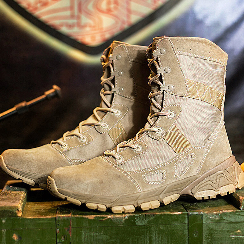 新式秋冬季战术靴沙漠靴防水透气