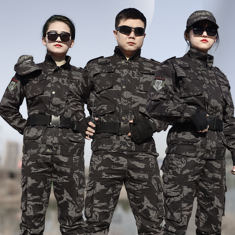 新款黑鹰户外战术套装纯棉迷彩服