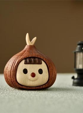 胡桃木雕刻卡通可爱蒜头