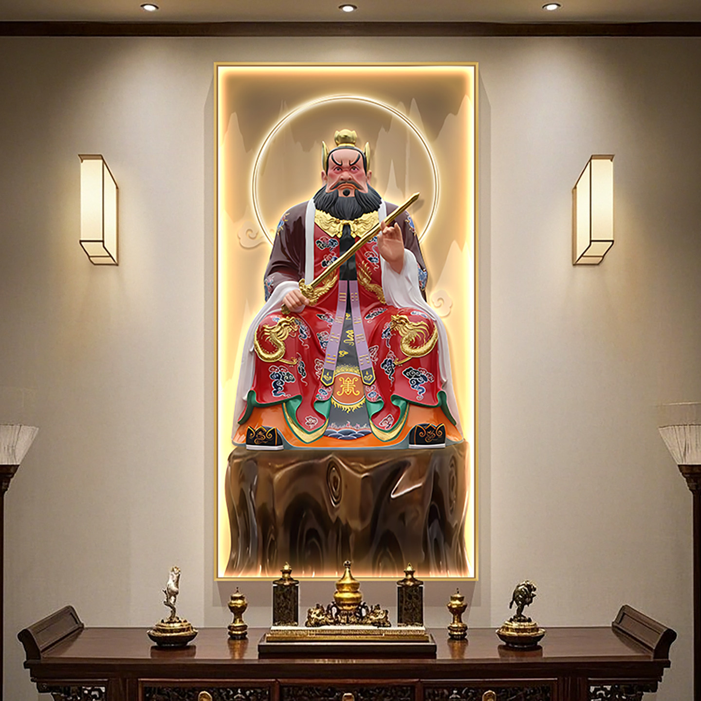 张天师画像神像挂画家用供奉正一真人祖师张道陵背景墙中堂装饰画,家居饰品,现代装饰画,淘宝优惠券,粉丝福利购,淘宝优惠卷