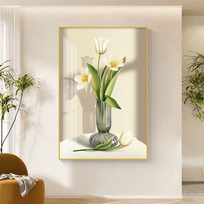 玄关餐厅现代简约清新花卉装饰画