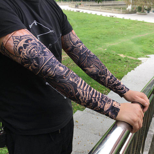 2026新款冰袖男士防晒夏季袖套纹身袖套刺青花臂男潮人开车骑行护