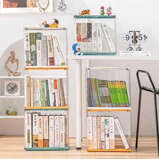 书本收纳盒日式绘本书籍图书桌面防尘透明儿童书桌整理神器置物架