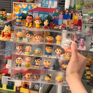 透明泡泡玛特萌粒展示盒wendy萌粒展示架防尘桌面摆件手办展示柜