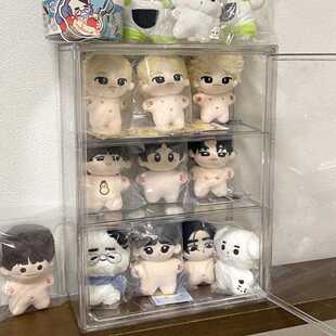 棉花娃娃收纳盒透明娃娃收纳展示架10cm公仔挂件收纳防尘展示盒