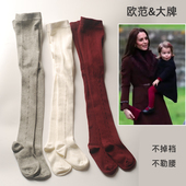 法国原单春秋白色女童连裤 袜无骨袜不掉裆 袜纯棉儿童打底连体袜裤