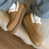 A288-SQB9127-P128一脚蹬乐福鞋懒人雪地靴加绒简约保暖大头鞋，男装棉衣，电商A258