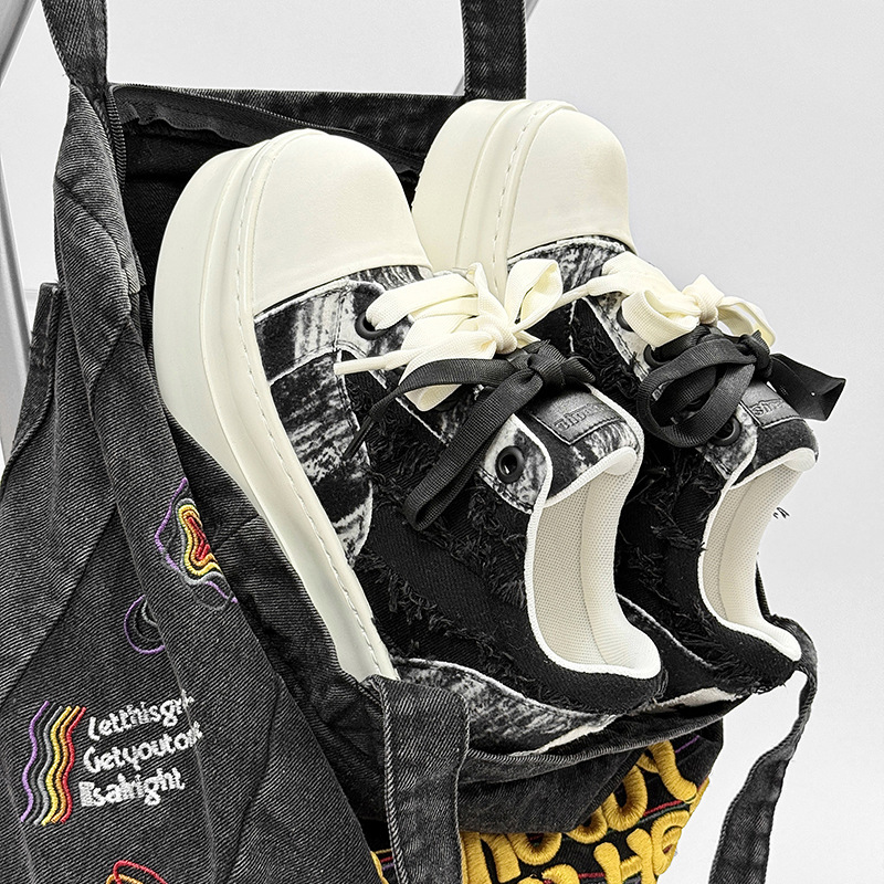 A258-CY88873-P115运动板鞋厚底增高松糕鞋潮流百搭个性帆布鞋，男鞋帆布鞋，电商A258