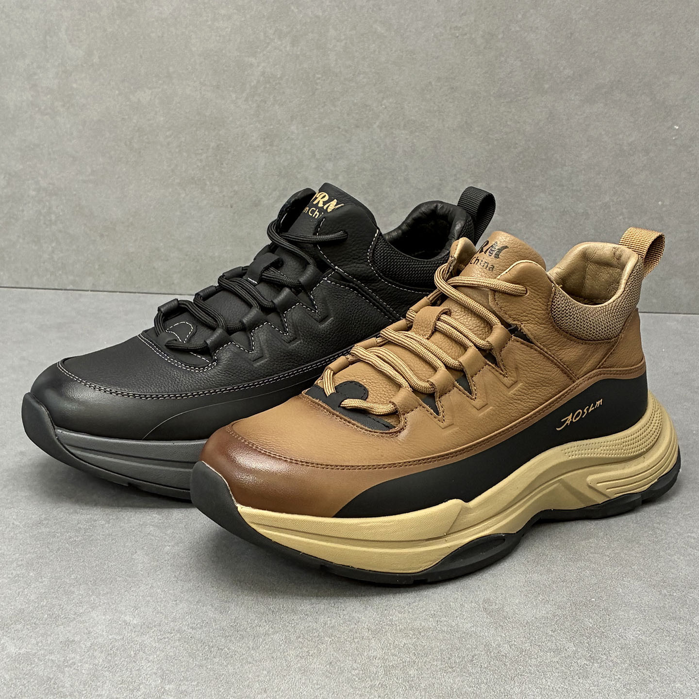 A258-MP8880-P210头层牛皮休闲鞋轻便软底厚底百搭休闲皮鞋运动鞋，男鞋皮鞋，电商A258