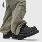 A258-QL73229-P135工装鞋复古经典德比鞋内增高款设计感纹理男鞋，男装工装外套，电商A258