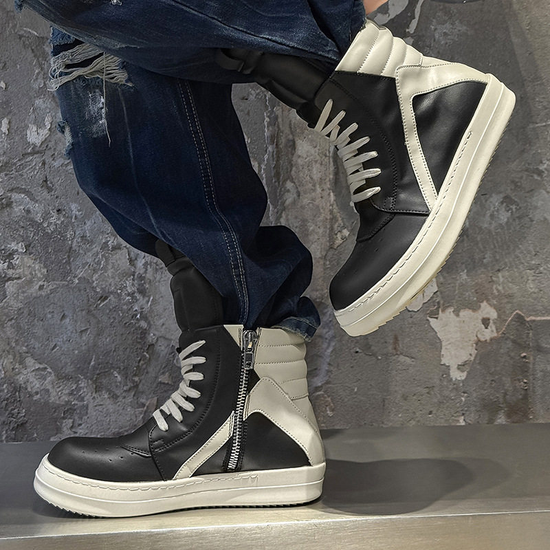 A258-QL78144-P138复古经典休闲高帮鞋倒三角板鞋厚底网红短靴，男鞋休闲鞋，电商A258