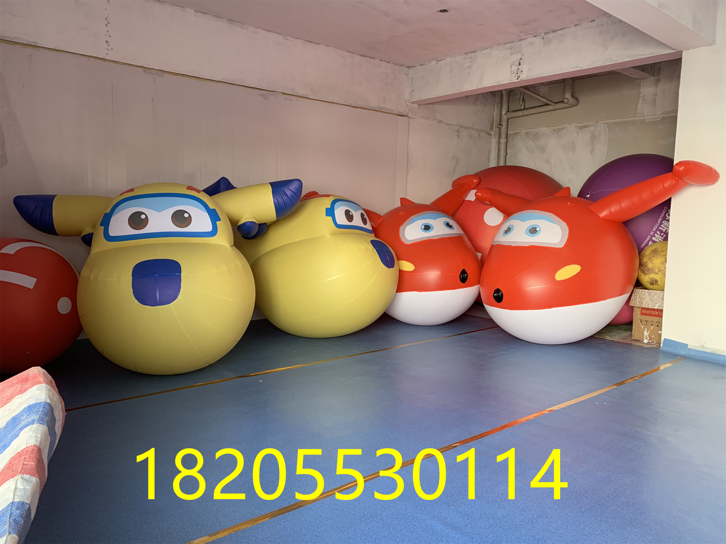 动漫超级飞侠充气乐迪气模 升空飞机机器人空飘气球 卡通模型定制