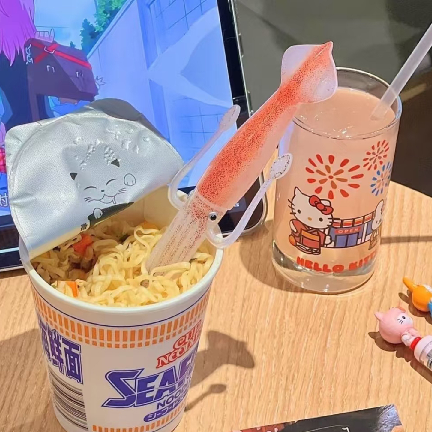 鱿鱼泡面叉趣味创意叉子大学生宿舍搞怪乌贼面日料餐具吃面条神器