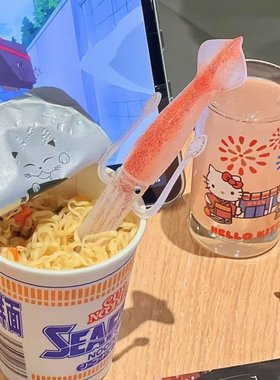 鱿鱼泡面叉趣味创意叉子大学生宿舍搞怪乌贼面日料餐具吃面条神器