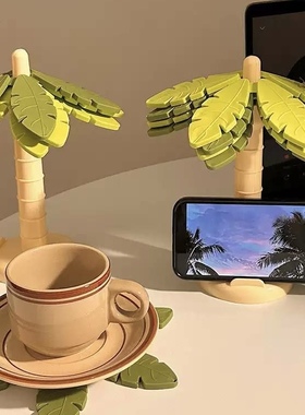 创意椰子树隔热垫耐高温防烫垫厨房台面垫桌面放锅盘餐桌垫菜碗垫