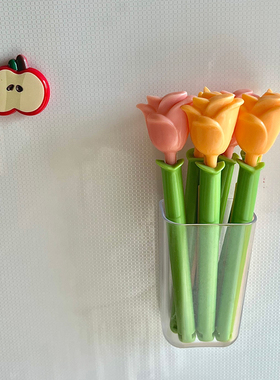 花朵郁金香封口夹食品袋夹子厨房封口保鲜可磁吸冰箱贴创意收纳盒