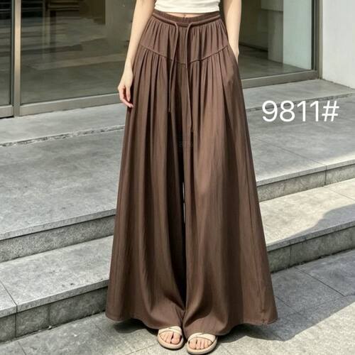 夏季波西米亚复古抽绳大摆半身裙