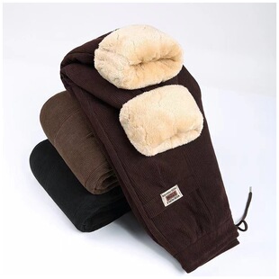 妈妈装中老年人40-50岁休闲特厚棉裤女秋冬加绒加厚保暖束脚裤