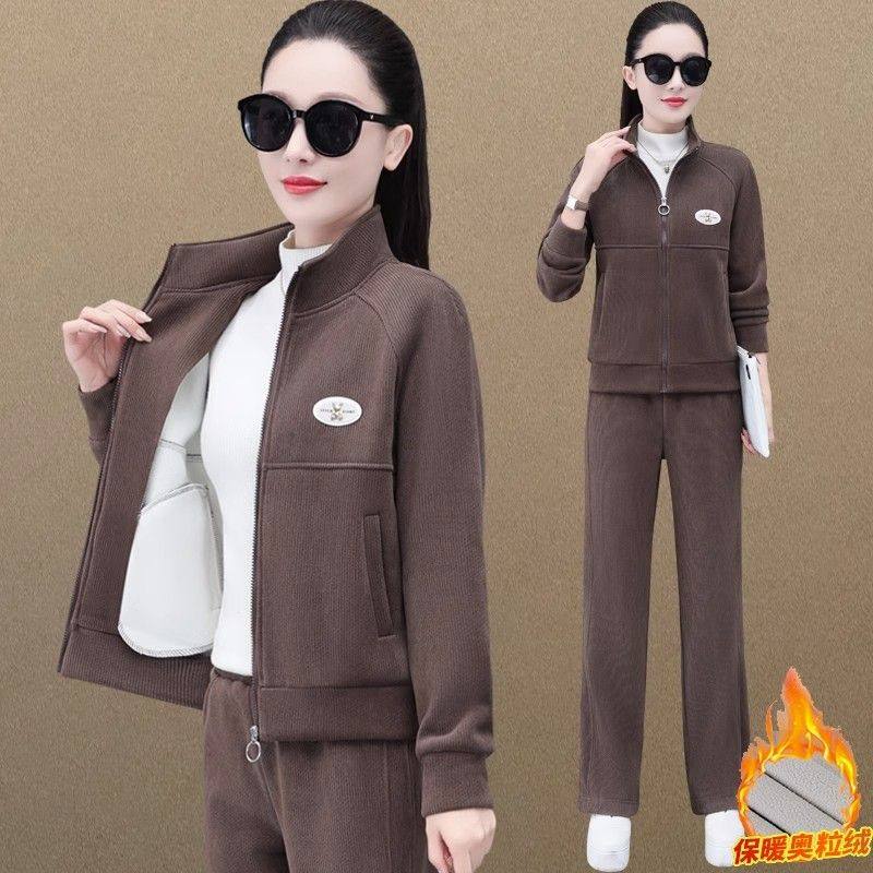 妈妈运动套装2025新款中年女春季休闲上衣两件套中老年人春秋外套