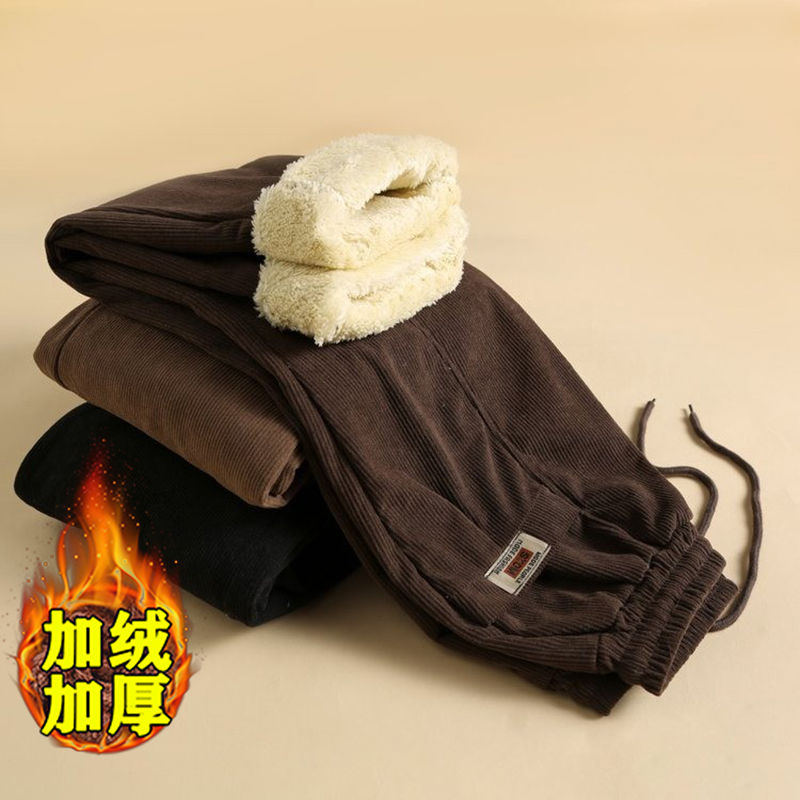 大码妈妈裤子加绒加厚女裤秋冬季保暖奶奶棉裤棉裤中老年超厚外穿