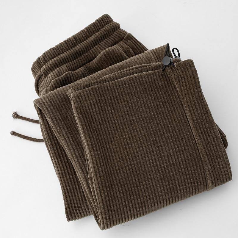 女士大码秋冬新款灯芯绒时尚宽松休闲裤高腰加绒加厚运动束脚裤潮 - 特大码胖mm300斤女装出品