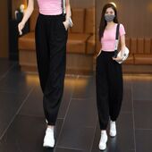 九分哈伦宽松休闲灯笼裤 高档萝卜裤 新款 显瘦冰丝薄款 子女高腰夏季