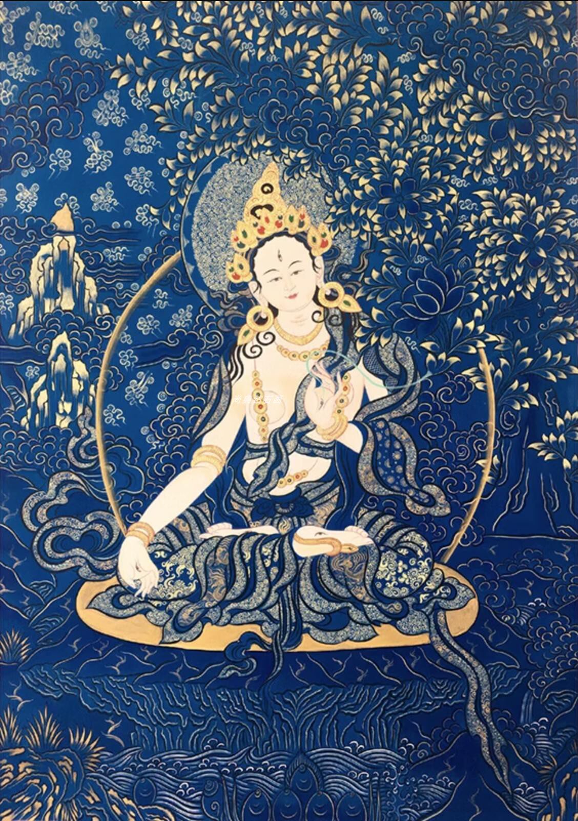 佛系DIY方钻满钻钻石画钻石绣贴钻印花十字绣带钻套件唐卡白度母