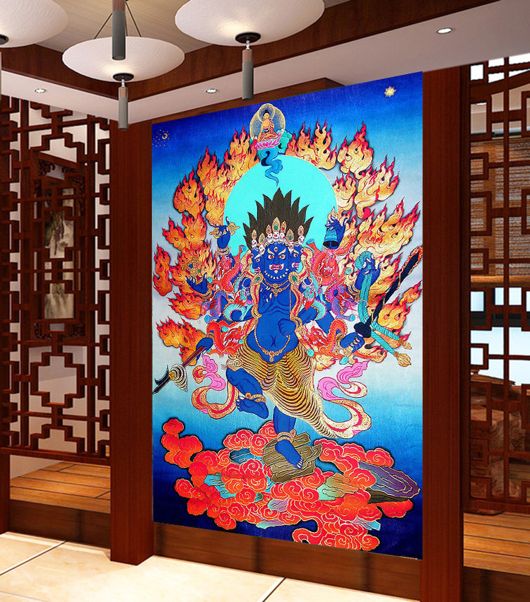 5d钻石画方钻满钻客厅钻石印花十字绣全贴钻画唐卡秽迹金刚砖石秀