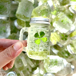 「好运信物」四叶草冰杯摆件毕业伴手礼物幸运手工滴胶闺蜜生日