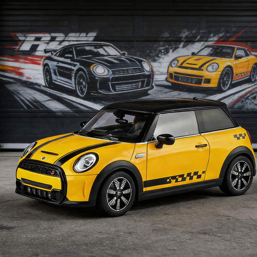 新款 1/18MINI COOPER S合金汽车模型迷你小车仿真车声光车