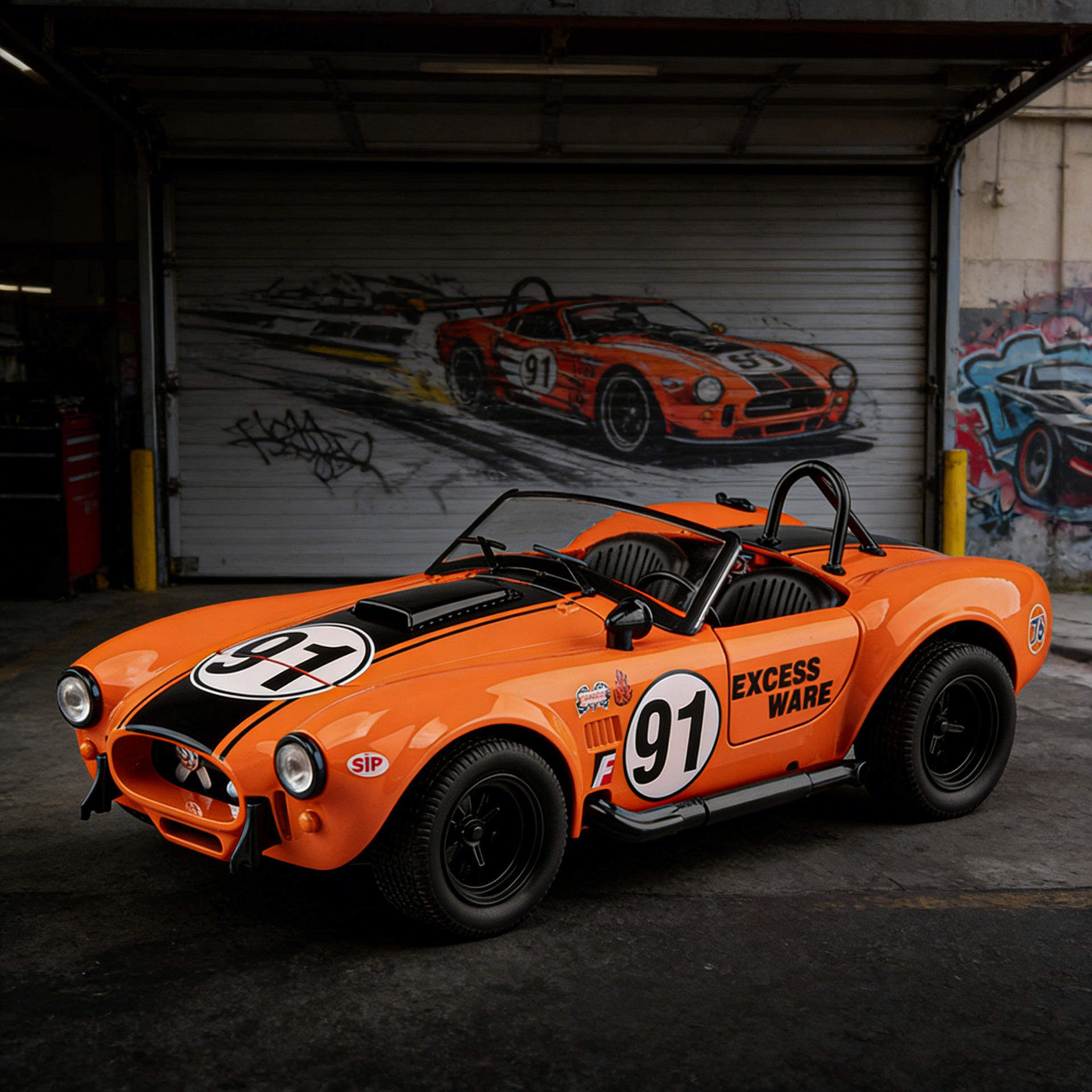 新款 嘉业1/22谢尔比眼镜蛇敞篷跑车合金汽车模型声光玩具复古车