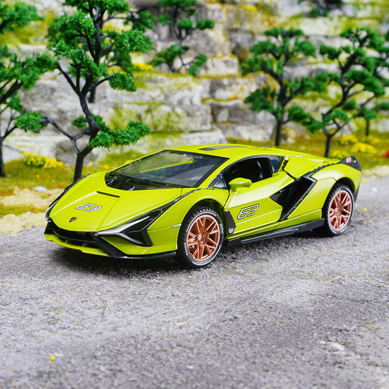 新豪迪1:32兰博闪电声光车儿童玩具仿真合金汽车模型收藏摆件