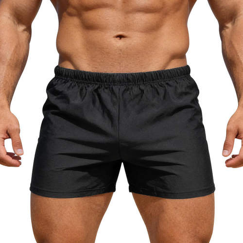 新款 跨境欧美男士紧身沙滩瑜伽冲浪3分泳裤户外运动休闲速干短裤