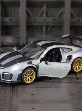 新款 仿真911 GT2 RS合金汽车模型摆件车门可开儿童超跑赛车