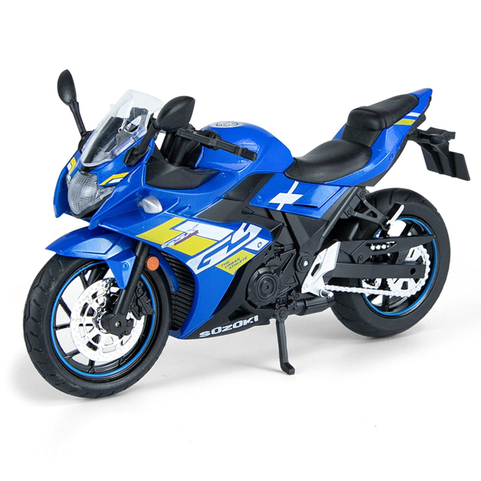 新款 1:12铃木GSX250R合金摩托仿真机车模型声光滑行男孩玩具热销