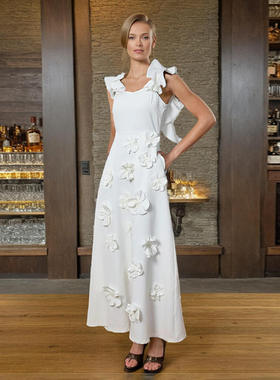 风连衣裙女2025秋季时尚木耳边拼接设计感无袖长裙女KDR501786z