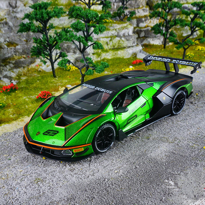 金丽方 1:24兰博SCV12赛车声光车儿童玩具摆件仿真合金车模型