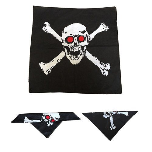 万圣节cos海盗头饰三角巾帽子嘻哈街舞骷髅海盗头巾男服务生帽