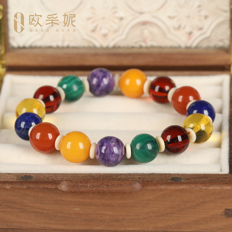 欧采妮蜜蜡多宝手串手链天然琥珀