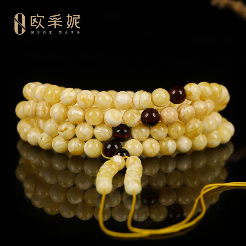 欧采妮天然白花蜜108无优化手串