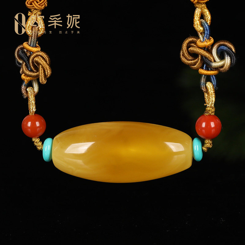 欧采妮天然蜜蜡桶珠一物一证