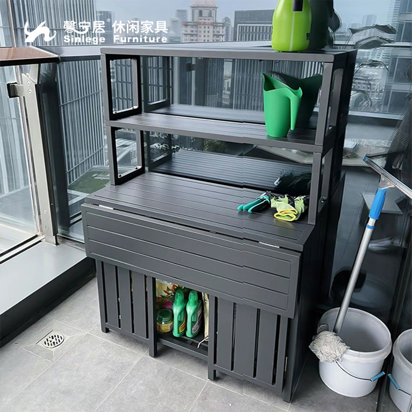 馨宁居定制多功能铝合金花架阳台