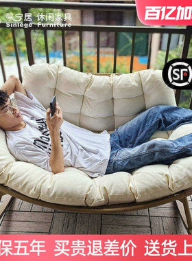 贝壳双人摇摇椅躺椅家用成人可睡觉庭院客厅阳台藤椅户外休闲摇椅