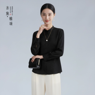 重磅真丝衬衫女款2026新款长袖黑色专柜同款职业OL通勤衬衣上衣