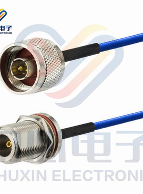 N-JKY 50-3蓝色半柔线 N型公转母面板固定防水RG402高频6G测试线