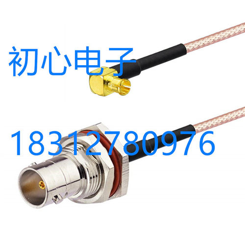 RF射频连接线 MCX-JW公弯头转75欧姆BNC-KY大六角母头高频转接线