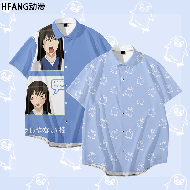 银魂动漫周边长短T恤衬衫男女卡通印花图案打底衫休闲时尚痛衣