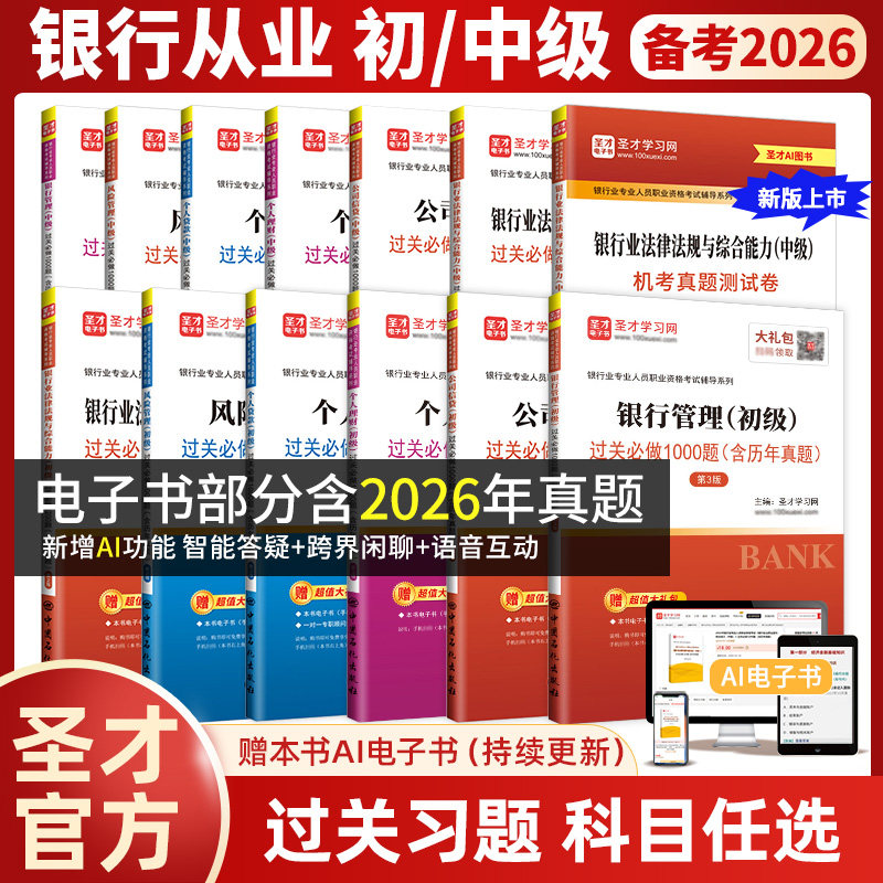 2026年银行从业资格考试官方教材配套题库真题公共基础个人理财法律法规与综合能力初级中级用书银从资格证银行业风险管理贷款圣才