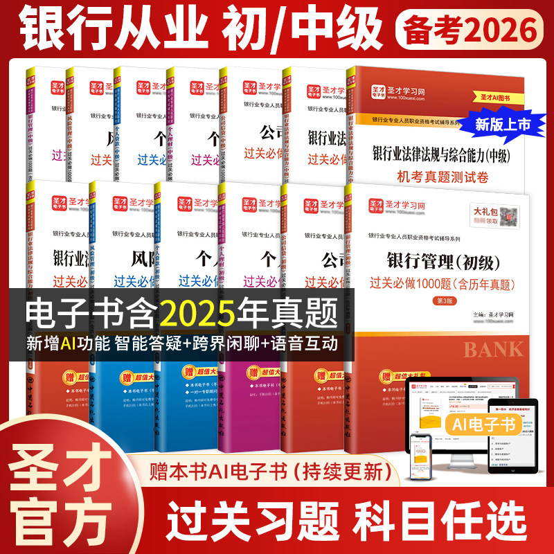 2026年银行从业资格考试官方教材配套题库真题公共基础个人理财法律法规与综合能力初级中级用书银从资格证银行业风险管理贷款圣才