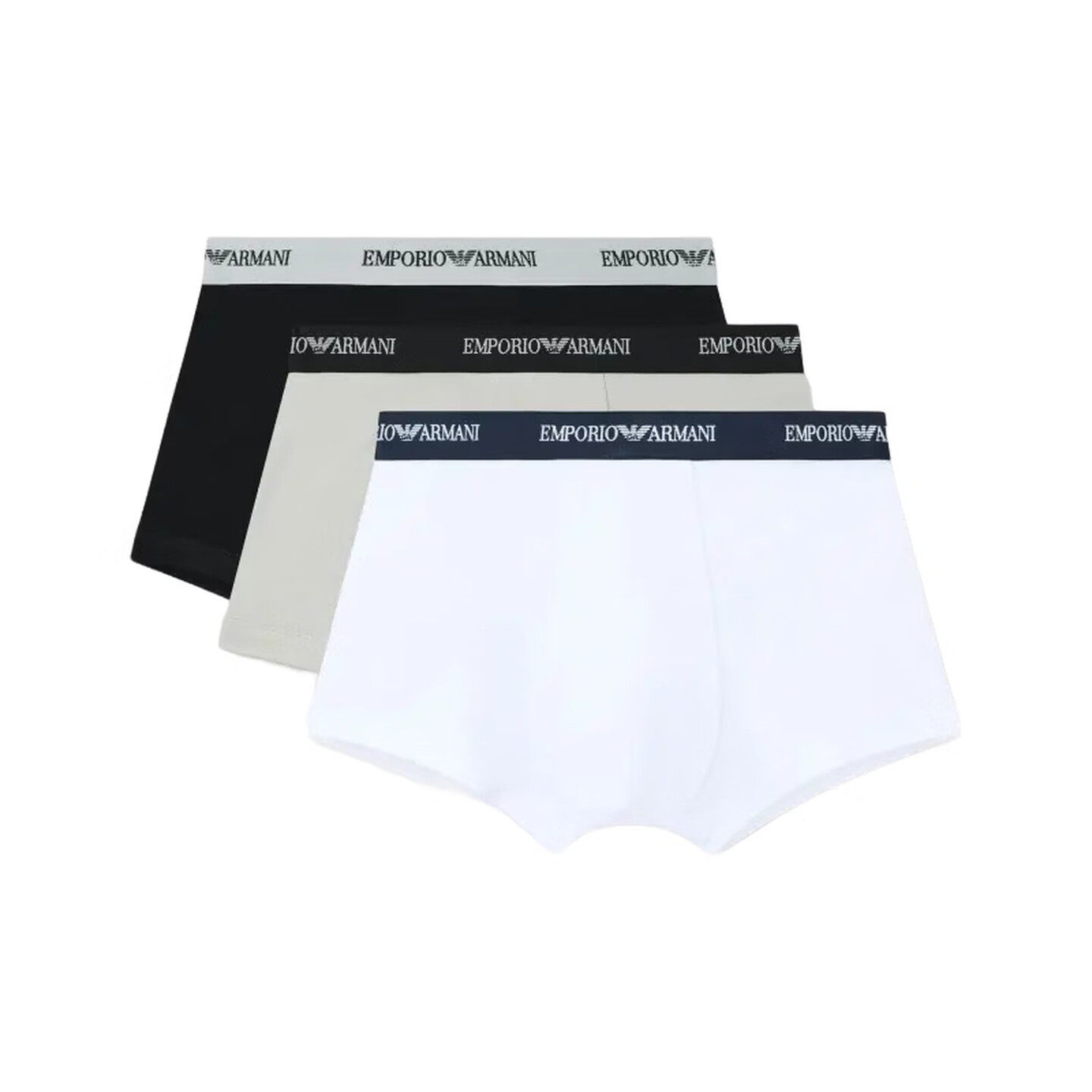 EMPORIO ARMANI/阿玛尼男士四角弹力内裤3条装舒适透气经典简约